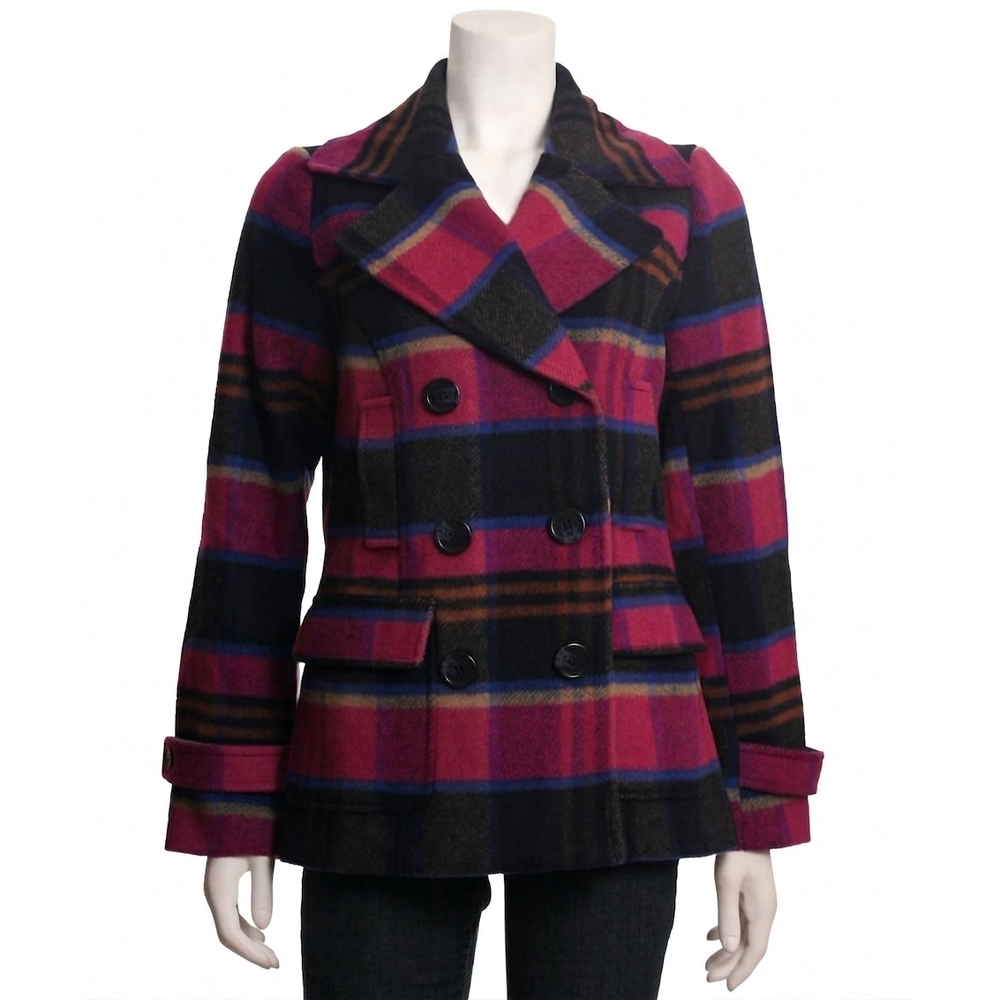 NEW KUT FROM THE KLOTH women's katherine double breasted pea coat in pink